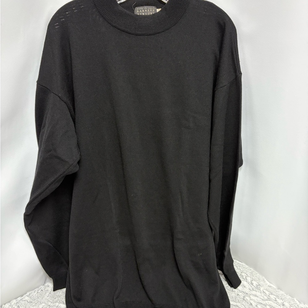Barney’s New York 100% Merino wool black mock neck sweater size Large